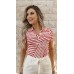 034444 Blusa gola polo listrada